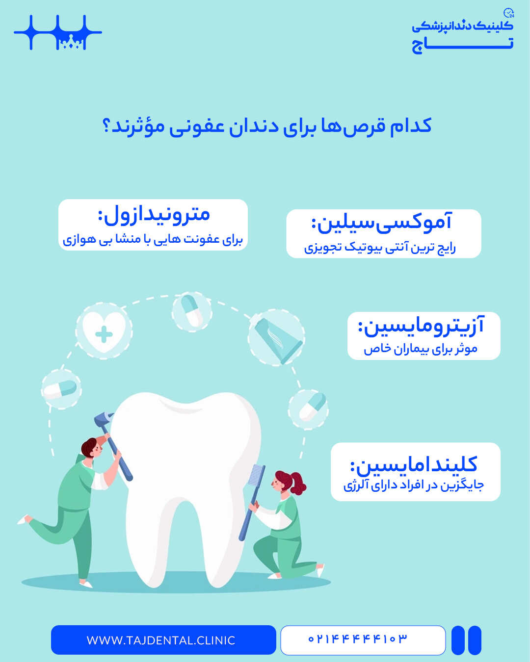 چند قرص چرک خشک کن قوی برای عفونت دندان