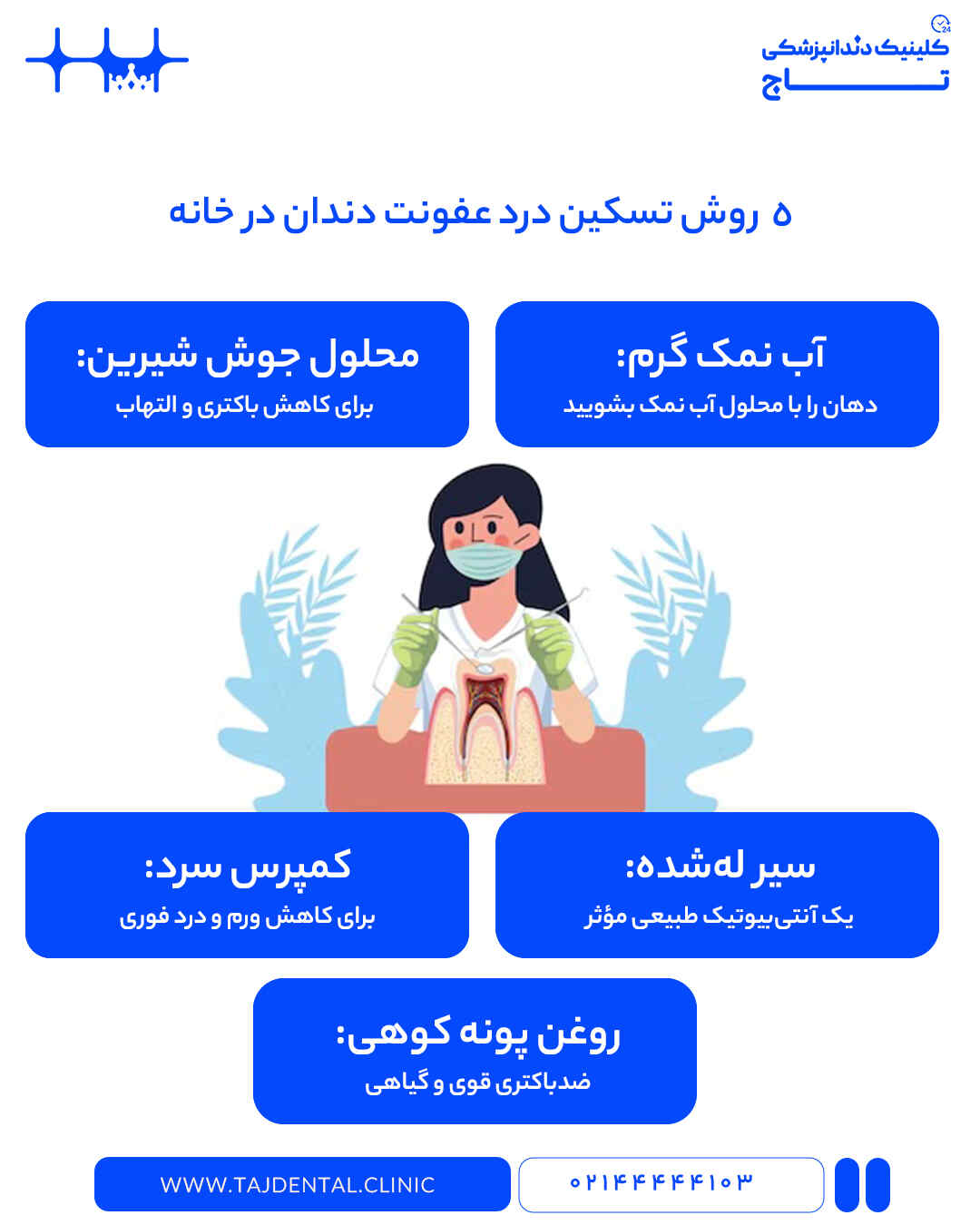5 درمان درد دندان عفونتی در خانه