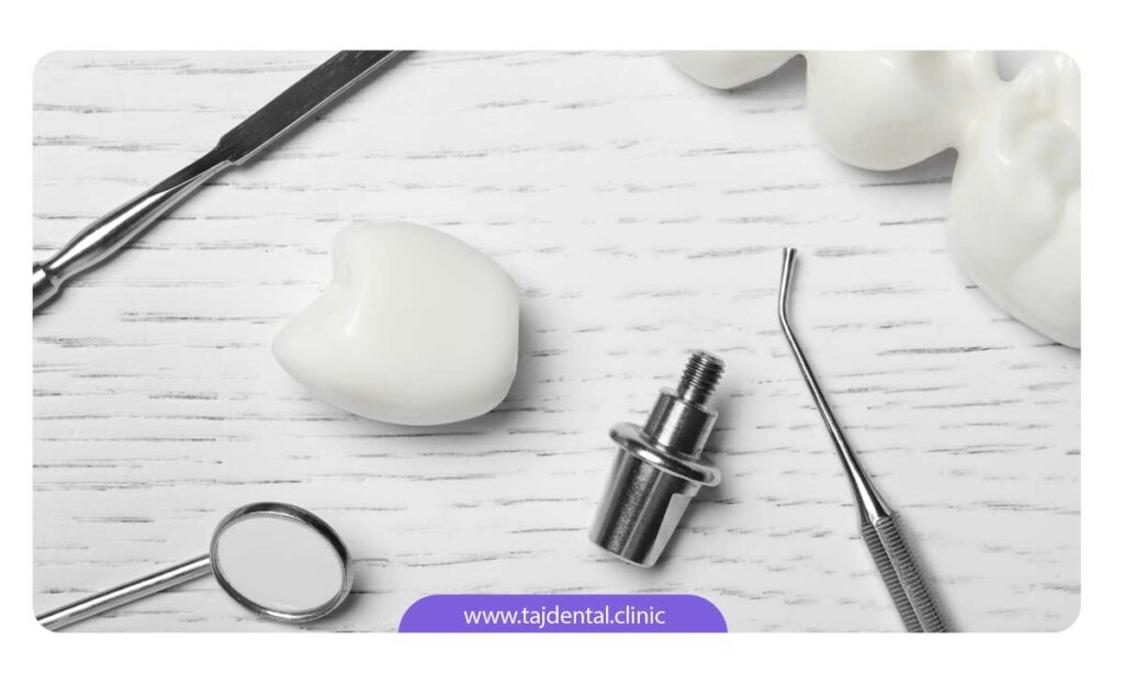 تصویر روکش دندان و ابزارهای دندانپزشکی